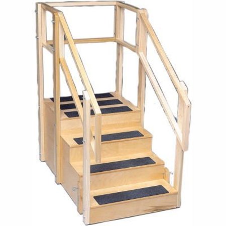 FABRICATION ENTERPRISES One-Sided Training Stairs with Platform, 55"L x 30"W x 54"H 15-4200